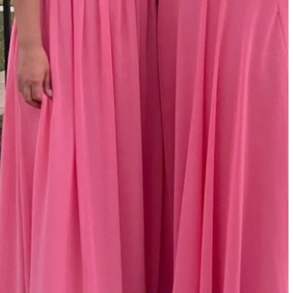 NEW Azazie Ellia Pink Dress A-Line A14 Flamingo Pink Color NWT Backless Gorgeous - Picture 6 of 7